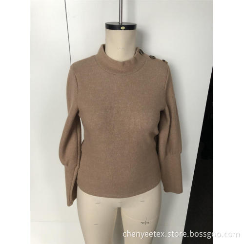 Semi - turtleneck sweater with long sleeves